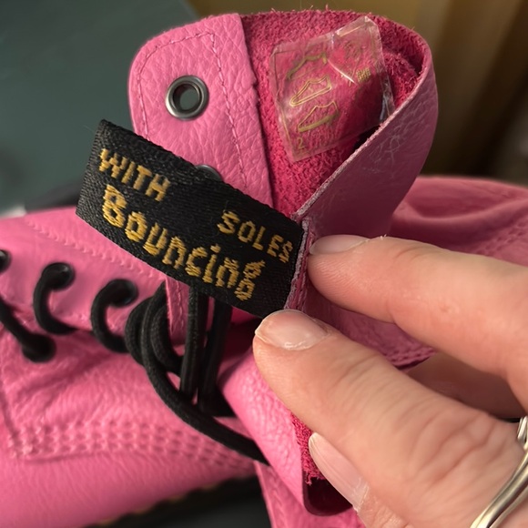 Dr. Martens Pink Leather Women's Boots - Picture 8 of 11